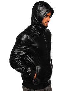 Chaqueta  alcholada de entretiempo deportiva para hombre negro Bolf 2143