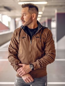 Chaqueta algodón de entretiempo para hombre marrón Bolf 84M3010A