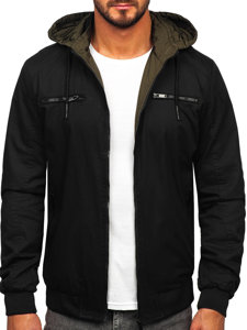 Chaqueta algodón de entretiempo para hombre negro Bolf 84M3010