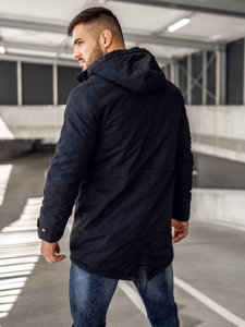 Chaqueta algodón de invierno parka para hombre azul oscuro Bolf EX838A