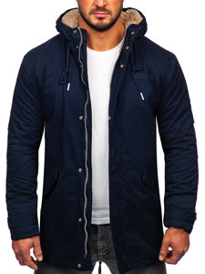 Chaqueta algodón de invierno parka para hombre azul oscuro Bolf EX838A