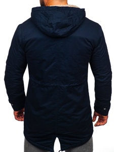 Chaqueta algodón de invierno parka para hombre azul oscuro Bolf EX838A