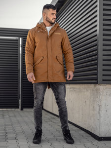 Chaqueta algodón de invierno parka para hombre camel Bolf EX838A