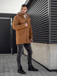 Chaqueta algodón de invierno parka para hombre camel Bolf EX838A