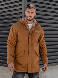 Chaqueta algodón de invierno parka para hombre camel Bolf EX838A