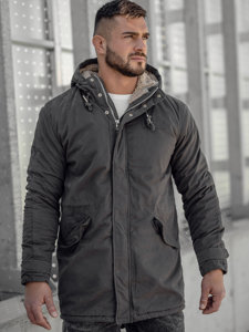 Chaqueta algodón de invierno parka para hombre grafito Bolf EX838A