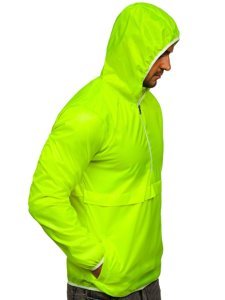 Chaqueta anorak deportiva de entretiempo con capucha para hombre amarillo y fluorescente BOLF 5061