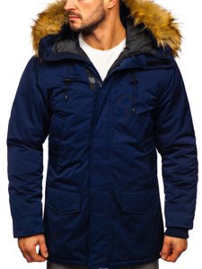 Chaqueta azul oscuro parka alaska de invierno para hombre Bolf HZ8109