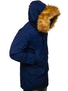 Chaqueta azul oscuro parka alaska de invierno para hombre Bolf HZ8109