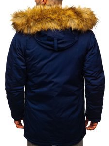 Chaqueta azul oscuro parka alaska de invierno para hombre Bolf HZ8109