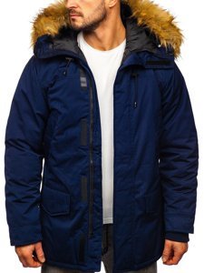 Chaqueta azul oscuro parka alaska de invierno para hombre Bolf HZ8109