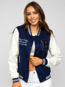 Chaqueta béisbol de entretiempo bomber para mujer azul oscuro Bolf 16M9067