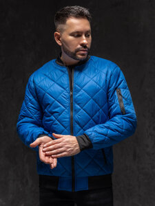 Chaqueta bomber acolchada de entretiempo para hombre azul Bolf MY-01A1