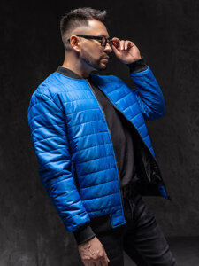 Chaqueta bomber acolchada de entretiempo para hombre azul Bolf MY-02A1