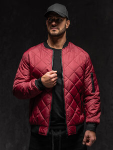 Chaqueta bomber acolchada de entretiempo para hombre burdeos Bolf MY-01A1