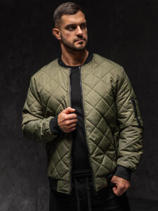 Chaqueta bomber acolchada de entretiempo para hombre caqui Bolf MY-01A1