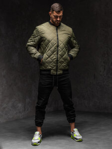 Chaqueta bomber acolchada de entretiempo para hombre caqui Bolf MY-01A1