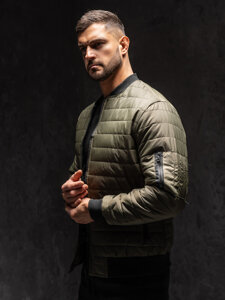 Chaqueta bomber acolchada de entretiempo para hombre caqui Bolf MY-02A1