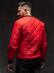 Chaqueta bomber acolchada de entretiempo para hombre rojo Bolf MY-01A1