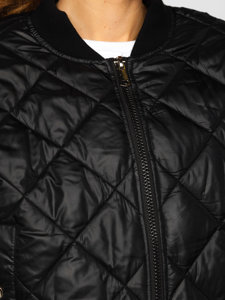 Chaqueta bomber acolchada para mujer negro Bolf J9089