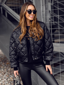 Chaqueta bomber acolchada para mujer negro Bolf J9089A