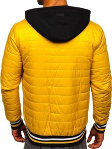 Chaqueta bomber de entretiempo acolchada con capucha para hombre color amarillo Bolf 6192