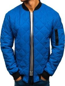 Chaqueta bomber de entretiempo para hombre azul Bolf AK76