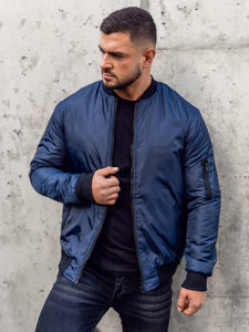 Chaqueta bomber de entretiempo para hombre azul oscuro Bolf AK95A