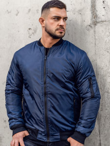 Chaqueta bomber de entretiempo para hombre azul oscuro Bolf AK95A