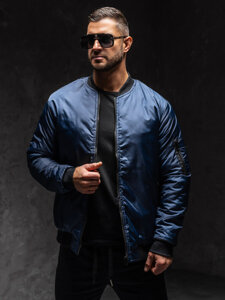 Chaqueta bomber de entretiempo para hombre azul oscuro Bolf AK95A1