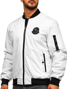 Chaqueta bomber de entretiempo para hombre blanco Bolf 84M3036