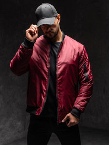 Chaqueta bomber de entretiempo para hombre burdeos Bolf AK95A1