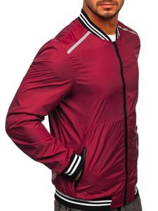 Chaqueta bomber de entretiempo para hombre color burdeos Denley M10298