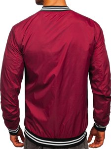 Chaqueta bomber de entretiempo para hombre color burdeos Denley M10298