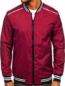 Chaqueta bomber de entretiempo para hombre color burdeos Denley M10298