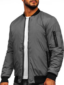 Chaqueta bomber de entretiempo para hombre color gris Bolf AK95