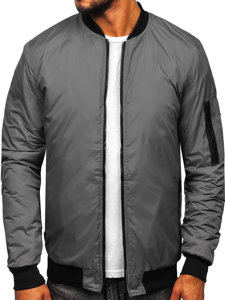 Chaqueta bomber de entretiempo para hombre color gris Bolf AK95