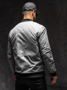 Chaqueta bomber de entretiempo para hombre gris Bolf AK95A1