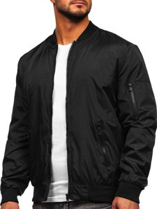 Chaqueta bomber de entretiempo para hombre negro 8M97