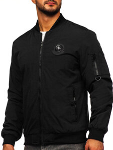 Chaqueta bomber de entretiempo para hombre negro Bolf 84M3036