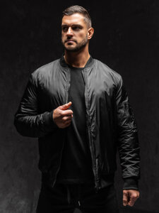 Chaqueta bomber de entretiempo para hombre negro Bolf AK95A1