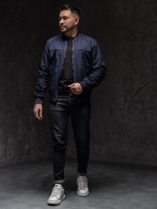 Chaqueta bomber reversible de entretiempo para hombre azul oscuro Bolf 84M3005A1