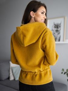 Chaqueta con capucha abrigo corto para mujer amarillo Bolf 9320