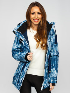 Chaqueta con capucha de invierno para mujer azul oscuro Bolf B2393