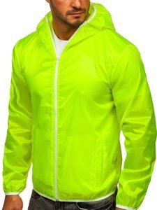 Chaqueta cortavientos de entretiempo con capucha para hombre amarillo y fluorescente BOLF 5060