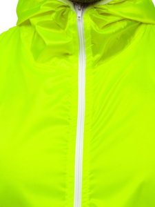 Chaqueta cortavientos de entretiempo con capucha para hombre amarillo y fluorescente BOLF 5060