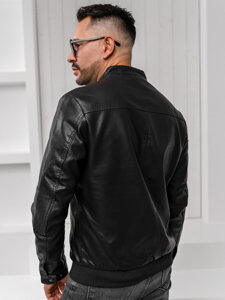 Chaqueta de cuero para hombre negra Bolf 1073-A