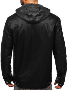 Chaqueta de cuero para hombre negra Bolf EX892