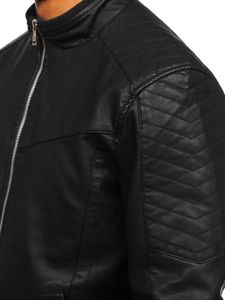 Chaqueta de cuero para hombre negro Bolf 1123