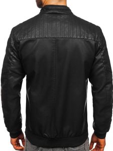 Chaqueta de cuero para hombre negro Bolf 1123